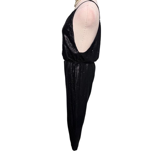 Free People black sequin jumpsuit size small S adjustable - Picture 7 of 9